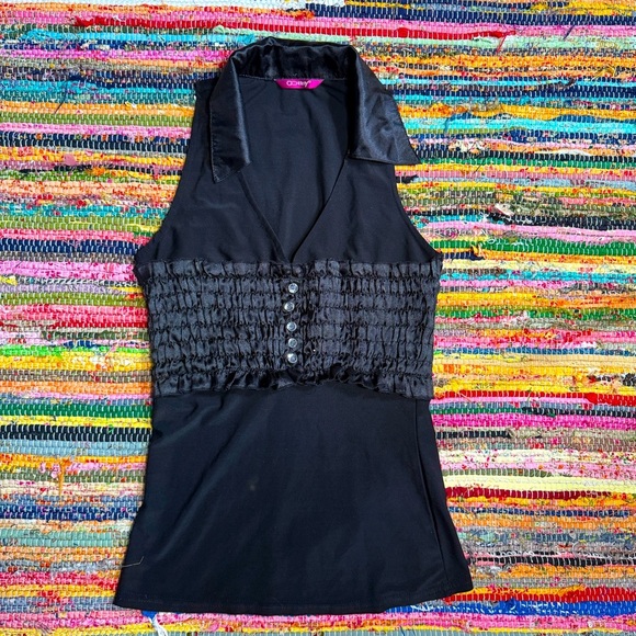 Vintage Y2K Black Collared Halter Top – Best Fits Size Small - Picture 1 of 2